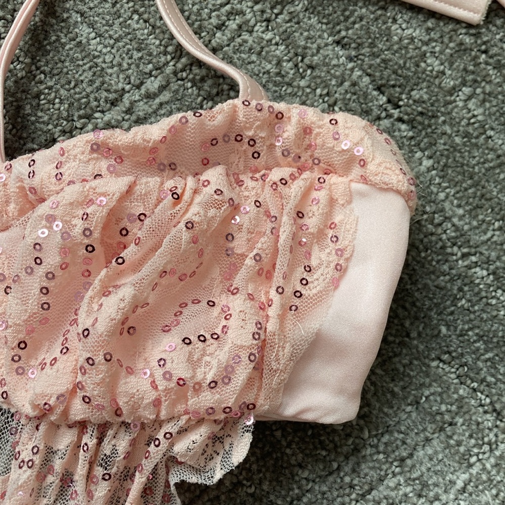 Kelle Laced Dance Costume w/ Sequin in Pink - Picture 10 of 14